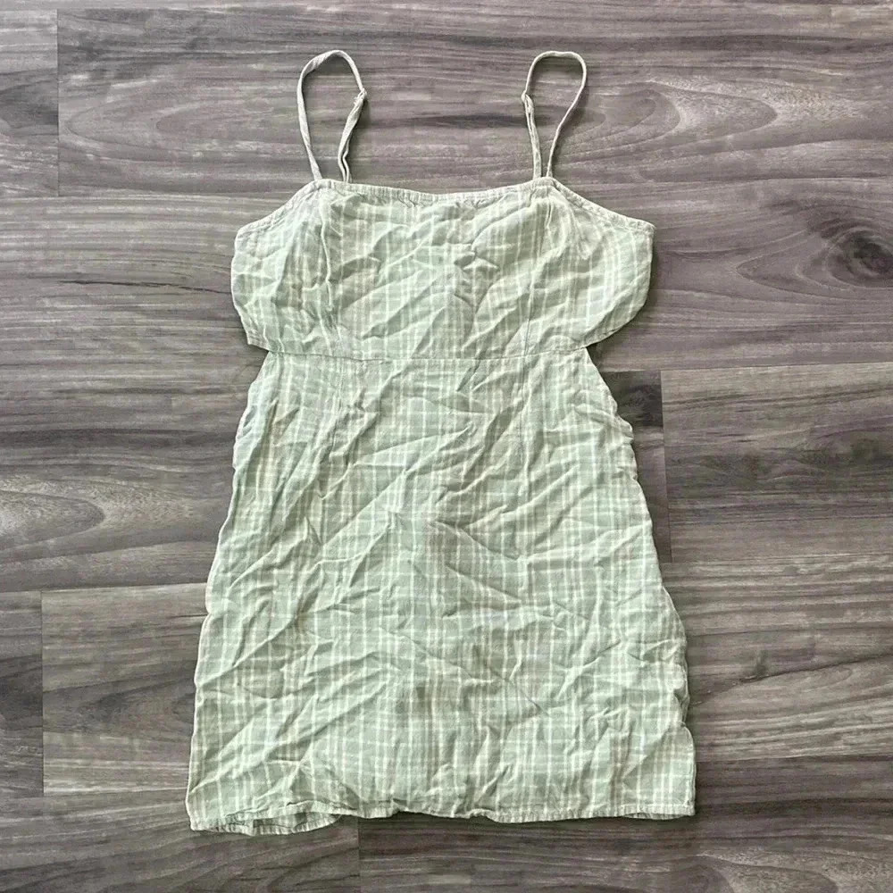 Kendall and Kylie green and white plaid dress